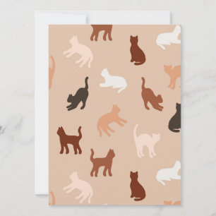 Cartão De Festividades Silhute de gato