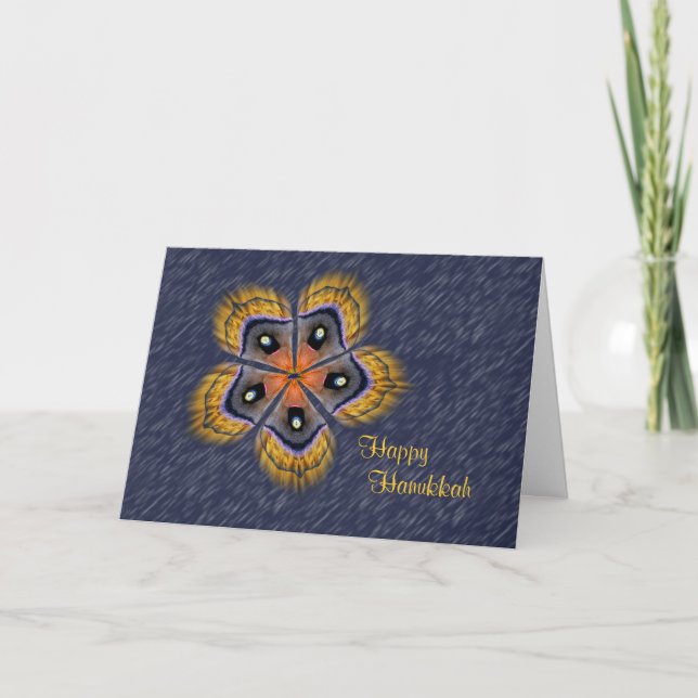 Cartão De Festividades Silk Moth Wing Star Hanukkah Card (Frente)
