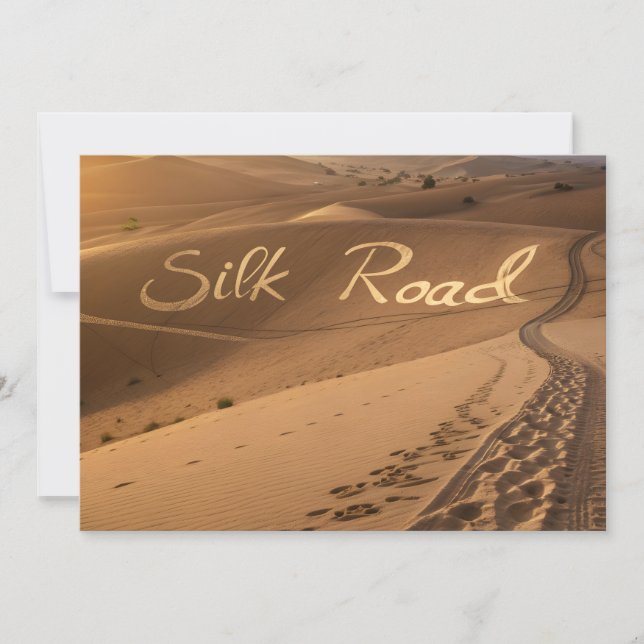 Cartão De Festividades Silk Road Desert Landscape Typography Art (Frente)