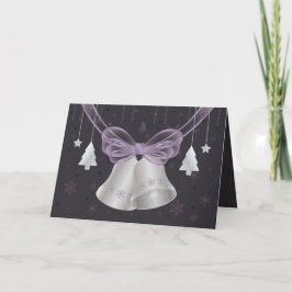 Cartão De Festividades Silver Bells & Purple Bow