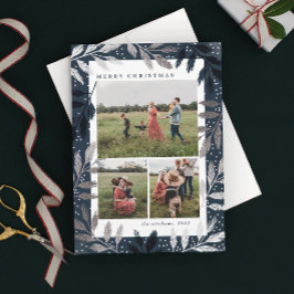 Cartão De Festividades Silver Branches 3 Foto Natal