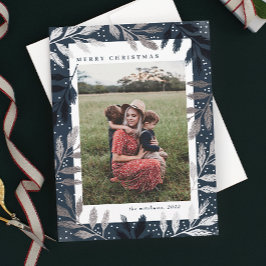 Cartão De Festividades Silver Foil Branches Feliz Natal 3 Foto