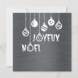 Cartão De Festividades Silver wish card "Joyeux Noel"