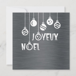 Cartão De Festividades Silver wish card "Joyeux Noel"
