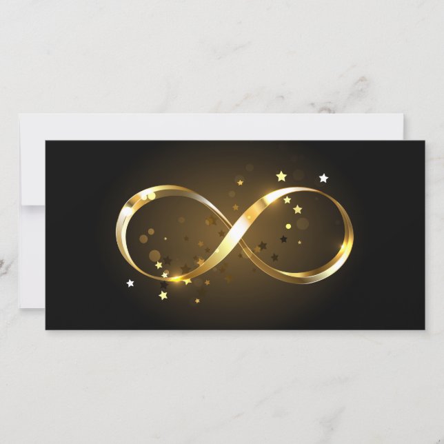 Cartão De Festividades Símbolo Infinity do ouro (Frente)