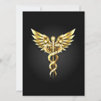 Símbolo Poligonal Dourado Caduceus