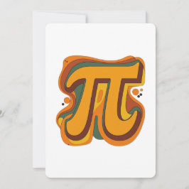 Cartão De Festividades Símbolo Retro Groovy Pi – Design de Matemática Vin