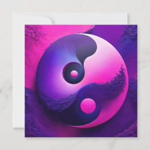 Cartão De Festividades Símbolo Yin Yang Colorful do Iluminismo Vibrante