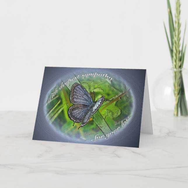 Cartão De Festividades Simpatia Borboleta Azul (Frente)