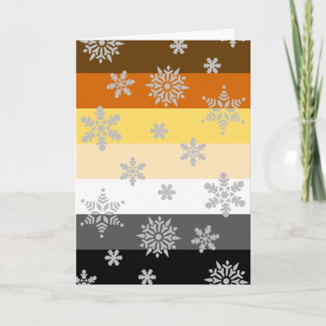 Cartão De Festividades Simple and Elegant Gay Bear Pride Christmas Card (Frente)