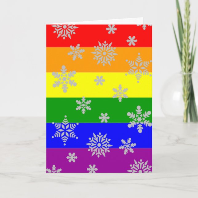 Cartão De Festividades Simple and Elegant Gay Christmas Card (Frente)