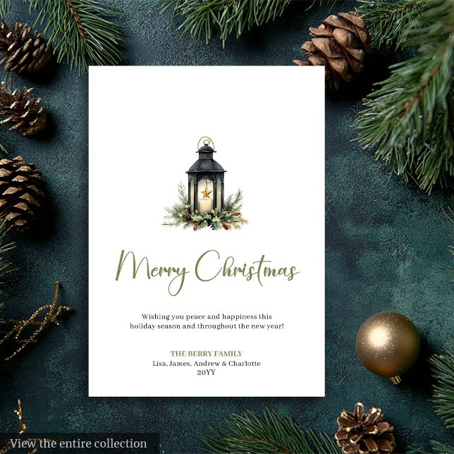 Cartão De Festividades Simple Boho Botanical Scandinavian Xmas Card (Simple Boho Botanical Scandinavian Xmas Card)