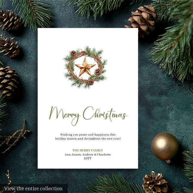 Cartão De Festividades Simple Boho Neutral Scandinavian Christmas Card (Simple Boho Neutral Scandinavian Christmas Card)