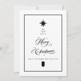 Cartão De Festividades Simple Elegant Calligraphy Black & White Photo