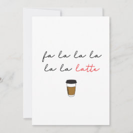 Cartão De Festividades Simple Fa la la latte Cute Coffee House Christmas