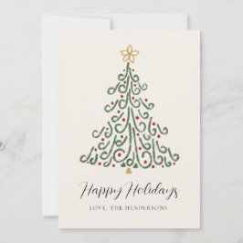 Cartão De Festividades Simple Modern Rustic Christmas Tree