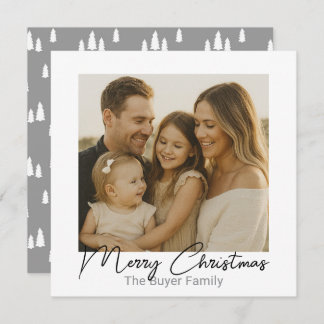 Cartão De Festividades Simple Pleasures One Photo Gray Christmas Card
