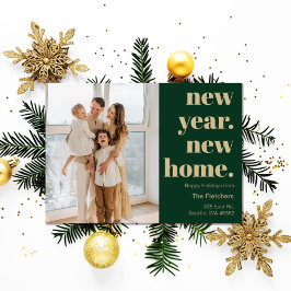 Cartão De Festividades Simple Script New Year New Home Moving Photo