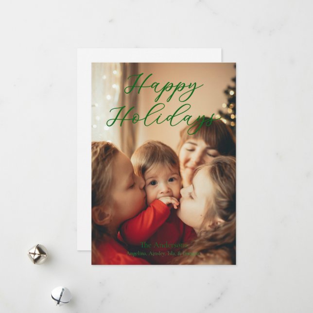 Cartão De Festividades Simple Single Photo (Frente/Verso In Situ)