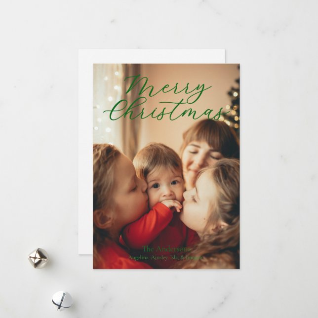 Cartão De Festividades Simple Single Photo Holida (Frente/Verso In Situ)