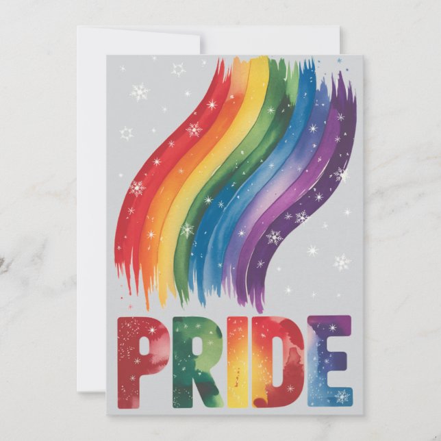 Cartão De Festividades Simples Artístico Gay de Natal Clássico e Elegante (Frente)