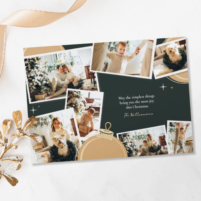 Cartão De Festividades Simples Coisas 7 Foto Colagem Natal (Criador carregado)