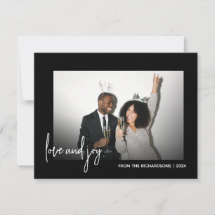 Cartão De Festividades Simples deseja fotos minimalistas preto e branco