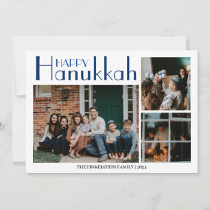 Cartão De Festividades Simples e Elegante   Foto da família Hanukkah Coll