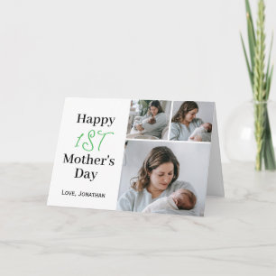 Cartão De Festividades Simples e Elegante primeiro Dia das Mães Três Foto