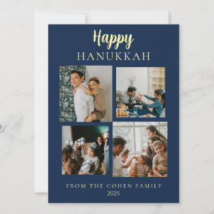 Cartão De Festividades Simples e Moderno Feliz Hanukkah Elegante 4 Foto