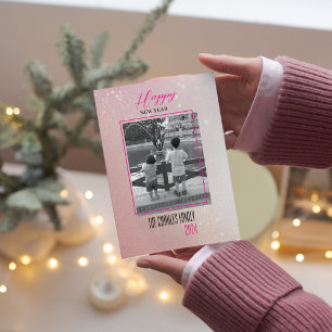 Cartão De Festividades Simples Elegância Foto de Ano Novo 