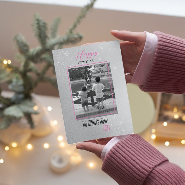 Cartão De Festividades Simples Elegância foto de Ano Novo  (Criador carregado)