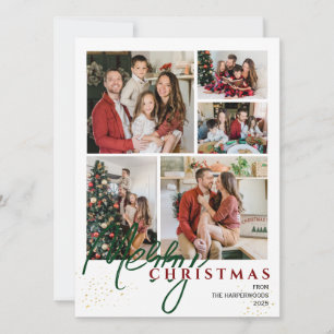 Cartão De Festividades Simples Elegante, moderno Script 5, Natal