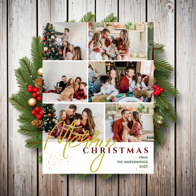 Cartão De Festividades Simples Elegante, moderno Script 6, Natal (Criador carregado)