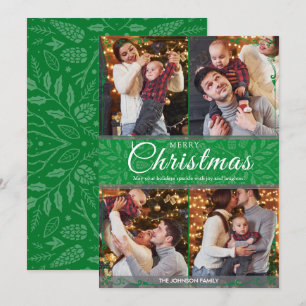Cartão De Festividades Simples Elegante Quadro Verde 4 Foto Natal