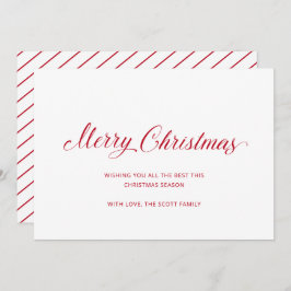 Cartão De Festividades Simples Elegante - Script Vermelho Moderno Natal