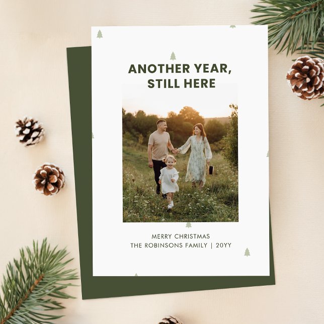 Cartão De Festividades Simples Família Engraçada Foto de Natal Humorável (Criador carregado)