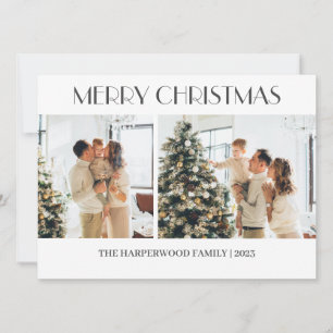 Cartão De Festividades Simples Família Natal Moderna Duas Foto