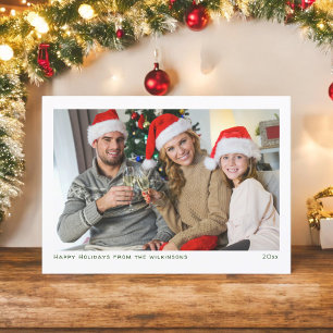 Cartão De Festividades simples foto moderna de família minimalista