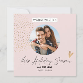 Cartão De Festividades Simples Fotos de Casal no Natal Festivo
