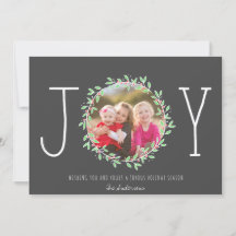 Simples Joy Wreath Dark Cinza Foto de Natal