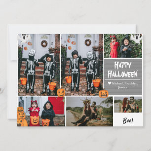 Cartão De Festividades Simples Moderno Feliz Halloween foto colagem famil