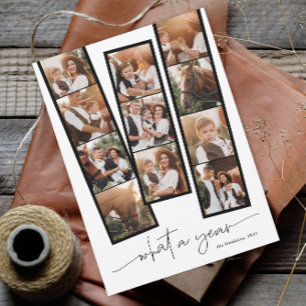 Cartão De Festividades Simples Moderno Que Foto de Ano Coletiva Natal