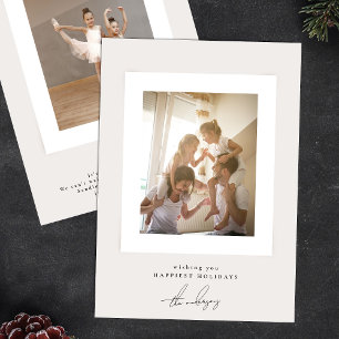 Cartão De Festividades simples moldura de foto elegante feliz natal