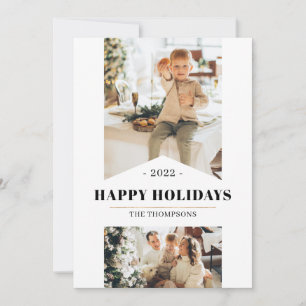 Cartão De Festividades Simples Multi Foto Minimalista Dourado 20212