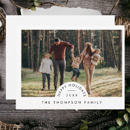 Cartão De Festividades Simples Natal da Família Minimalística Moderna