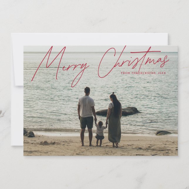 Cartão De Festividades Simples Natal Feliz E Feliz De Cheio (Frente)