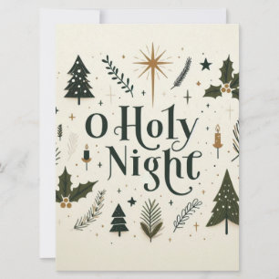 Cartão De Festividades Simples Natal O Santa Noite