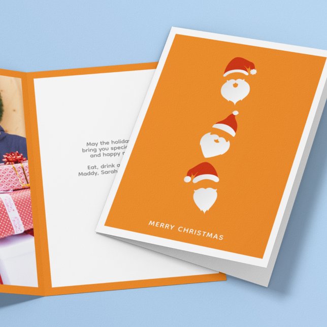 Cartão De Festividades Simples Papais noeis Modernos Gráfico Foto de Nata (Criador carregado)