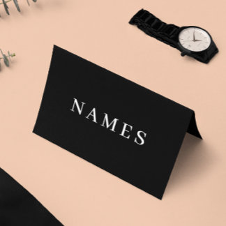 Cartão De Festividades Simples Preto Personalizado Adicionar Seu Nome Ele